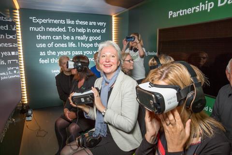 Partners in Glasgow test out the virtual reality partnership experience